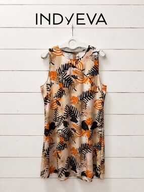 INDYEVA Tropical Print Sleeveless Tunic Top Size XL